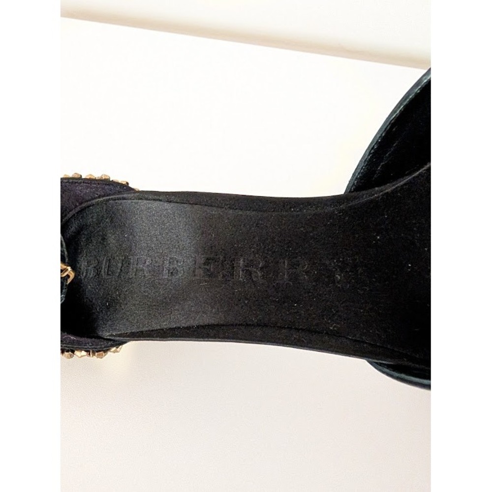 Burberry Black Satin‎ Alanson Stiletto Heels with Embellished Back Size 39 - Picture 8 of 13
